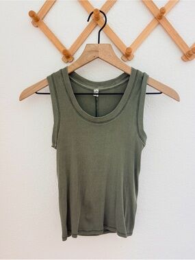 Free People Women’s Olive Ribbed Tank Top